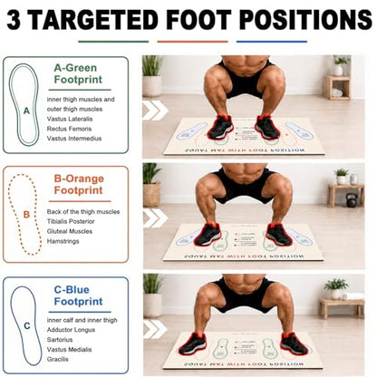 Squat Mat with Foot Position,Non-Slip Workout Mat for Squats & Leg Exercises, Improves Muscle Activation & Knee Support, Home Gym Fitness Mat,30 * 13.8"inch Squat Pad - color: Beige