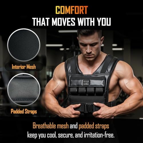 Vestly Pro Weighted Vest for Men – Adjustable Up to 35 lbs with Wrist & Ankle Weights Included – Breathable Training Vest for Strength, Running, Cardio & Endurance