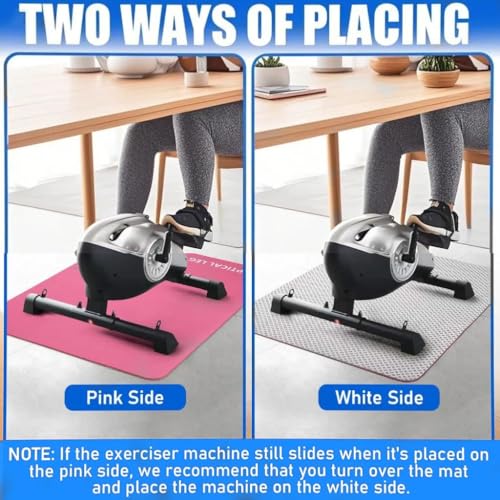 6mm Thick Non-Slip Exercise Mat - Protects Hardwood Floors 2X Better Than 3mm Mats, Noise-Reducing Equipment Pad for Elliptical Desk Bike Pedal Exerciser