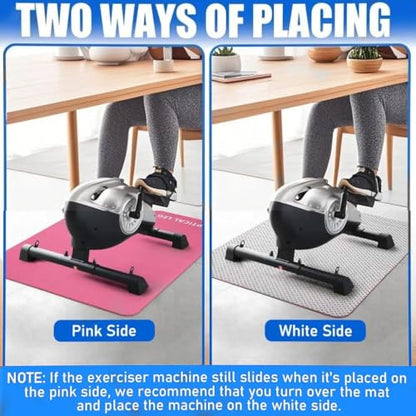 6mm Thick Non-Slip Exercise Mat - Protects Hardwood Floors 2X Better Than 3mm Mats, Noise-Reducing Equipment Pad for Elliptical Desk Bike Pedal Exerciser