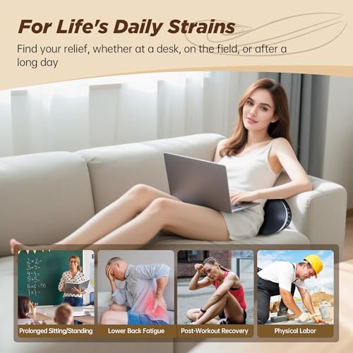 Electric Lumbar Traction Device for Lower Back Pain Relief – Multifunctional Lumbar Massager with Dynamic Traction, 3-Level Heat & Vibration Massage – Lumbar Stretcher for Home Office Use