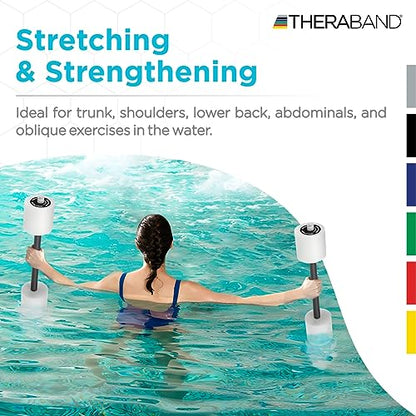 THERABAND Swim Bar with Padded Grip for Buoyancy-Based Swim Training and Swim Lessons, Aquatic Fitness Equipment, Aqua Training Barbell, Water Aerobics Equipment, Swimming Aid for Children to Seniors - size: One Size, style: Swim Bar