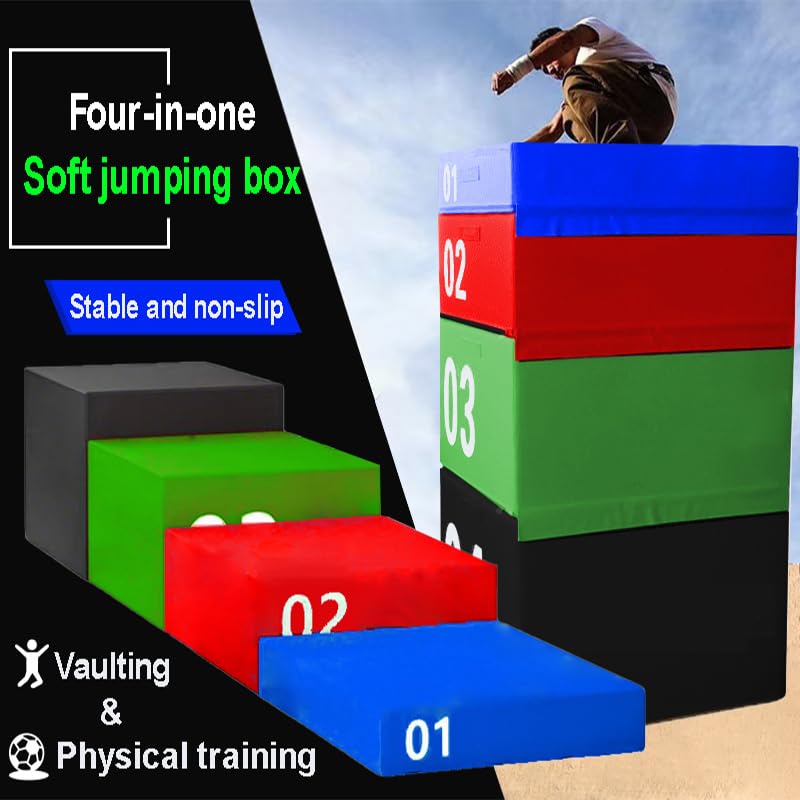 Gymnastics Jump Box, Waterproof, wear-Resistant, Easy-to-Clean Soft Jump Box Set, Suitable for Home, Gym, School, for Training Jumping Ability and Explosive Power(Size:90 * 55 * 40cm)