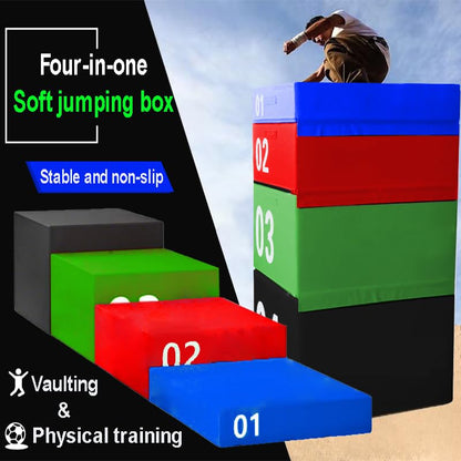 Gymnastics Jump Box, Waterproof, wear-Resistant, Easy-to-Clean Soft Jump Box Set, Suitable for Home, Gym, School, for Training Jumping Ability and Explosive Power(Size:90 * 55 * 40cm)