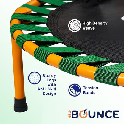 New-Bounce Mini Trampoline - Foldable Trampoline for Children and Adults - Fitness Rebounder Trampoline - Holds Up to 150-220 Lbs - style: 36" with Handlebar