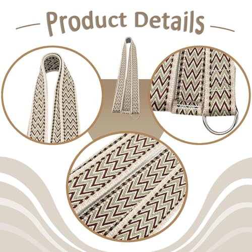 Colaxi Yoga Strap with Buckle 72.05inch Auxiliary Equipment Yoga Belt assisted Stretching Strap for Training Ballet Dance Working - color: Khaki