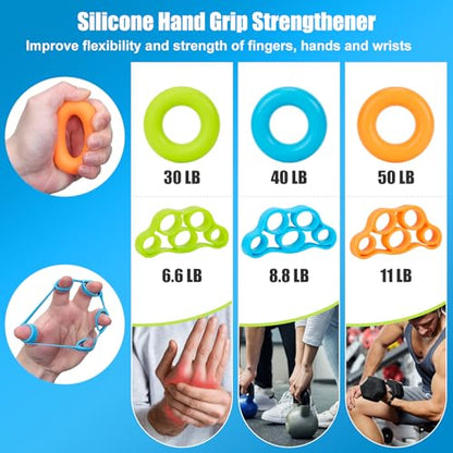Flexible Resistance Bar for Physical Therapy, Resistance Exercise Twisting Bar for Tennis Elbow, Tendonitis Pain Relief & Grip Strength Trainer, Non-Slip 3 Resistance Levels