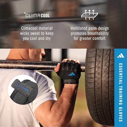 adidas Essential Training Gloves - color: Blue, size: X-Large