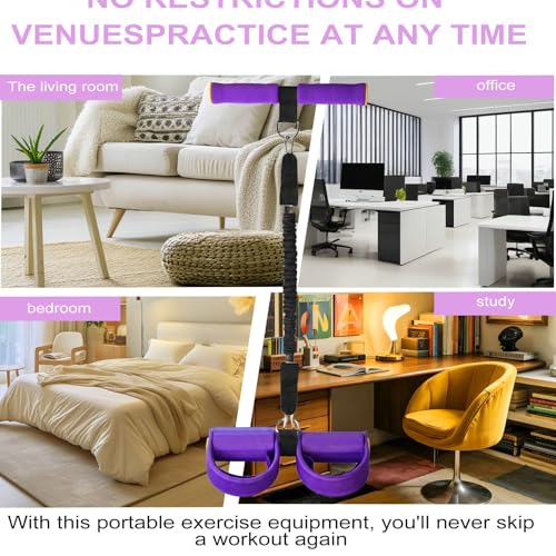Upgraded Pedal Resistance Band with Handle - Fashion Puller Exercise Tool, Thickened Built-in Latex Tube Pedal Resistance Device & Soft Nitrile Rubber Anti-Slip Footrest for The Core/Arms