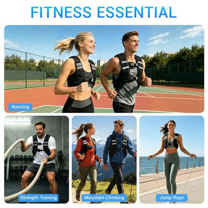 Weighted Vest, Adjustable Body Weight Vest with Reflective Stripe, 8/12/16/20lb for Men Women, Running Vest Woman for Strength Training, Workout, Jogging, Walking, Fitness Equipment, Gym, Muscle Building, Weight Loss, Weightlifting - size: 12LB