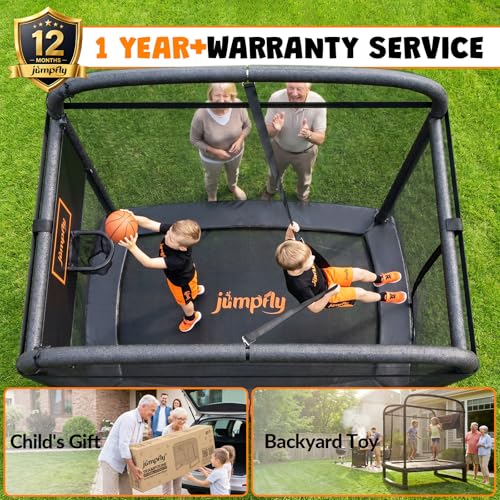 Toddler Trampoline,6FT Rectangle Trampoline with Swing & Basketball Hoop for Kids,Indoor & Outdoor Small Trampoline with Enclosure,Astm Approved
