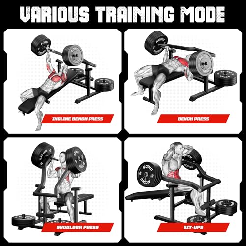 Chest Press Machine, GOIMU Z1-PRO Weight Bench Press Machine with Independent Arms, Adjustable Flat Incline Bench Press for Chest, AB Workout Home Gym Equipment - color: Black