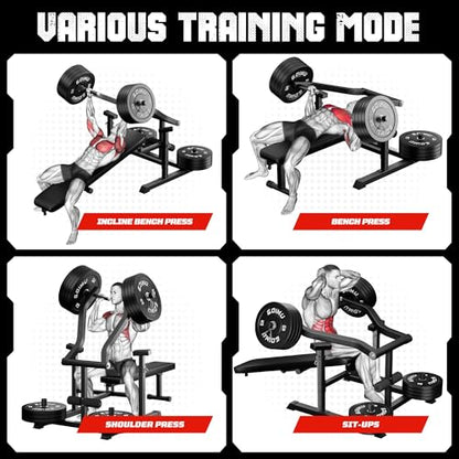 Chest Press Machine, GOIMU Z1-PRO Weight Bench Press Machine with Independent Arms, Adjustable Flat Incline Bench Press for Chest, AB Workout Home Gym Equipment - color: Black