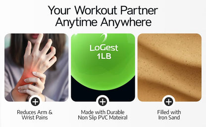 Logest Weighted Toning Exercise Balls Pair - Round Shape Medicine Ball - 1LB 2LB 3LB 4LB 5LB 6LB Available - Toning Muscle for Men & Women - size: 6LB - Pair