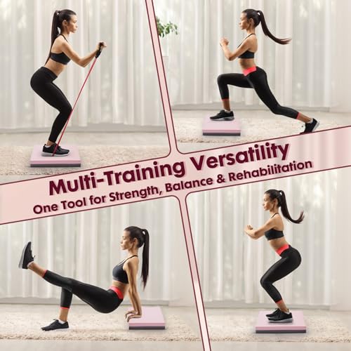Balance Pad- High-Density Foam Cushion Mat for Yoga, Exercise & Fitness, Non-Slip Stability Trainer for Core Workouts, Thick Foam Balance Board (16x13x2.4 Inches)