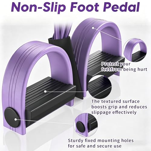 6-Tubes Tension Rope, Multifunction Elastic Yoga Pedal Puller Resistance Band, Natural Latex Tension Rope Fitness Equipment, for Abdomen, Waist, Arm, Leg Stretching Slimming Training