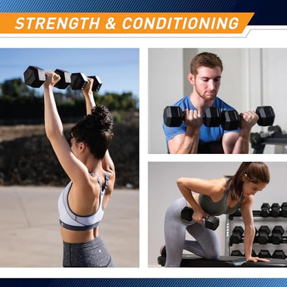 Marcy Classic Rubber Hex Dumbbell with Knurled Grip for Strength Training and Bodybuilding, 5lb - 50lb Single Dumbbell for Exercise & Fitness, Sold Individually - style: 45lb, Single
