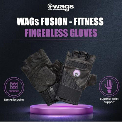 Fitness Fingerless Gloves for Men & Women | Medium Black Weight Lifting Glove with Ergonomic Gel Pad Wrist Support, Non-Slip Grip, Comfortable Workout Glove for Gym Exercise & Training - size: Medium