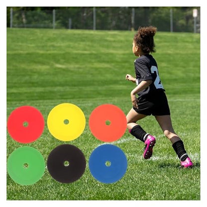 20 Pcs Football Flat Cones Marker Disc with Holes Basketball Sports Speed Agility Training Aids Markers