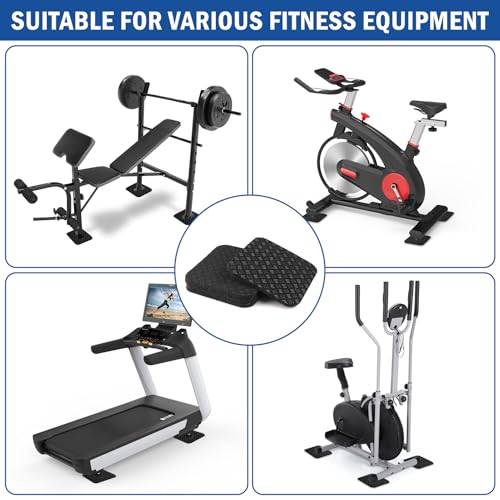 4 Pcs Walking Pad Mat, Treadmill Mat Pads, 4" x 4" x 0.2" Double-Sided Non-Slip Exercise Equipment Mat, High Density Silicone Anti Vibration Pad for Protect Floors, Noise Reduction - size: 4"x4"x0.2" (4PCS)
