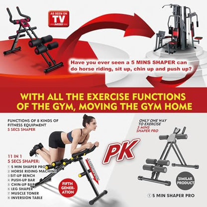 Foldable Ab Workout Machine for Home Gym – Adjustable Core & Waist Trainer for Women, Full Body Abdominal Exercise Equipment with Resistance Bands & LCD Display