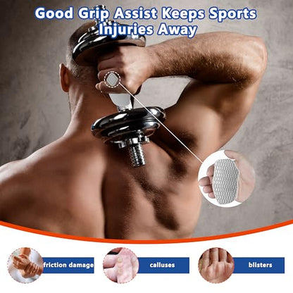 Large Anti-Slip Gym Workout Grips for WeightLifting,Silicone Hand Protector - color: Gray
