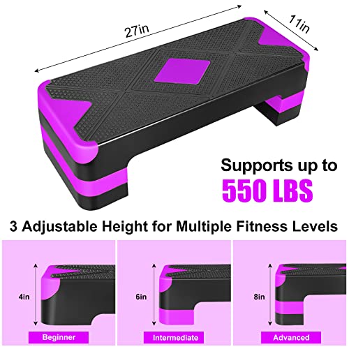 Adjustable Exercise Workout Aerobic Stepper Step Platform Trainer