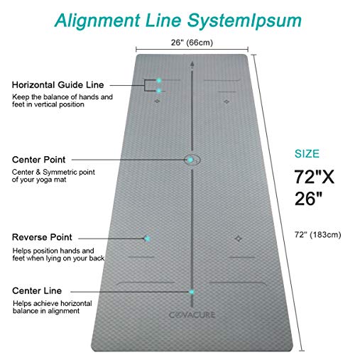 Extra Large Yoga Mat 72" x 26" - Non Slip Exercise Mat 8mm Thick Eco Friendly with Carrying Strap for Yoga, Pilates, Home Workouts & Floor Fitness
