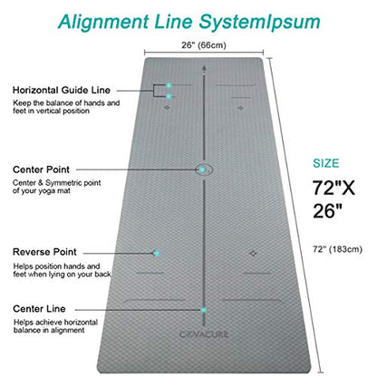 Extra Large Yoga Mat 72" x 26" - Non Slip Exercise Mat 8mm Thick Eco Friendly with Carrying Strap for Yoga, Pilates, Home Workouts & Floor Fitness