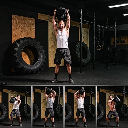 Fitness Sandbag with Handles, Adjustable Weight Training Bag
