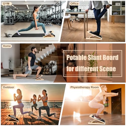 Slant Board for Calf Stretching, 4 Position Adjustable Incline Board for Calf Stretcher, Calf & Hamstring Flexibility, Non-Slip Surface, 350 lbs Balance Board for Home, Gym, Office