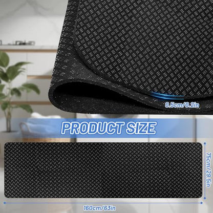 Anti-Vibration Mat for Washer & Dryer, 63" x 29.5" Double-Sided Non-Slip Rubber Mat,Cuttable Shock Absorbing Noise Reduction Pad, Waterproof Floor Protection Mat for Fridge, Portable AC (Black)