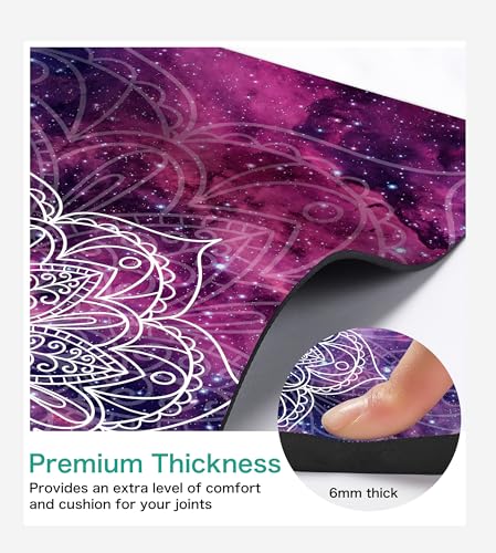 Non Slip Yoga Mat TPE Workout Mat for Men Women, Thick Workout Mat with Carrying Strap, Fitness Mats for Exercise, Yoga, Fitness, Pilates, Floor Workouts (72" x 24" x 6mm)