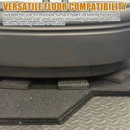 Exercise Equipment Mat Heavy Duty 4 x 4 x 0.8 Inches 4-Pack, Anti-Slip Noise Reduction Shockproof for Treadmill Stationary Bike Hardwood Floors and Carpets