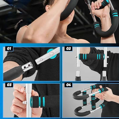Arm Trainer–Full Body Resistance Strength Bar with Adjustable Tension|Chest, Arms,Shoulders&Core Workout Equipment for Home Gym&Travel Fitness