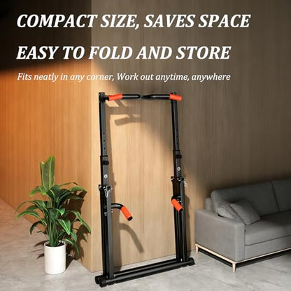 Indoor Pull-up Bar For Home Use, Pull Up Dip Station Foldable, Freestanding Fitness Equipment, 8-level Height Adjustment, Freestanding Pull-up Bar Fitness, Load-bearing 600kg, For Home Outdoor