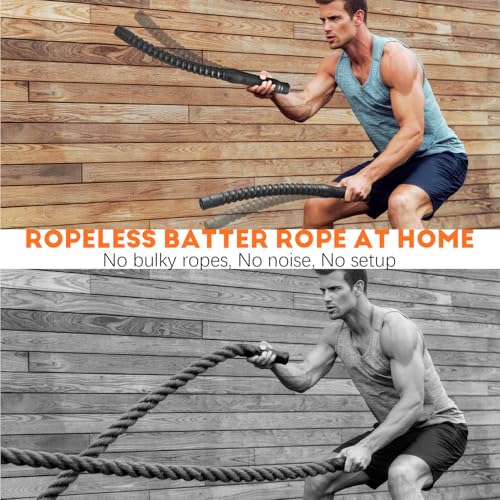 Ropeless Battle Ropes for Home Gym - Weighted Battle Rope, Black Workout Ropes for Working Out, Fitness Heavy Rope for Exercise Training Rope for Home Workout