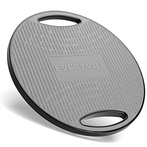 Wobble Balance Board, Exercise Balance Stability Trainer Portable Balance Board with Handle for Workout Core Trainer Physical Therapy & Gym No-Skid Surface - color: New Gray