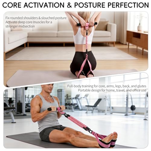 Upgraded Multifunction Pedal Resistance Band with Handles, Adjustable Exercise Bands for Full Body Workout, Home Gym Equipment for Core Abs Legs Glutes Arm Strength Training