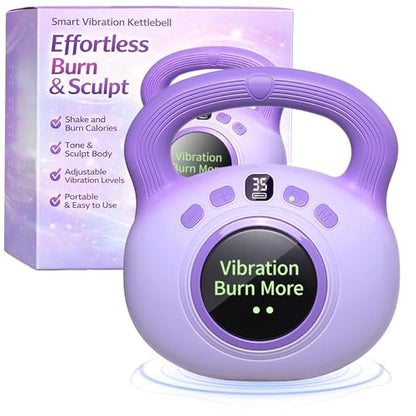 Vibration Kettlebell – 3LB Golden Weight Ideal for Women’s Fat Loss, Body Sculpting & Lymphatic Drainage – Slimming Vibration Exercise Machine for Toning, Circulation & Daily Home Workouts