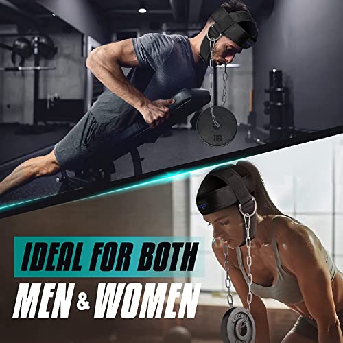 Yes4All Adjustable Neck Harness for Weight Training - Wide Padded Strap Support for Strengthening & Resistance Training, Weight Lifting Head Harness Black