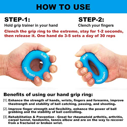 Boaton Hand Grips for Gym, Weightlifting, Pull-ups, Rock Climbing - Boys and Girls - color: 50LB-blue