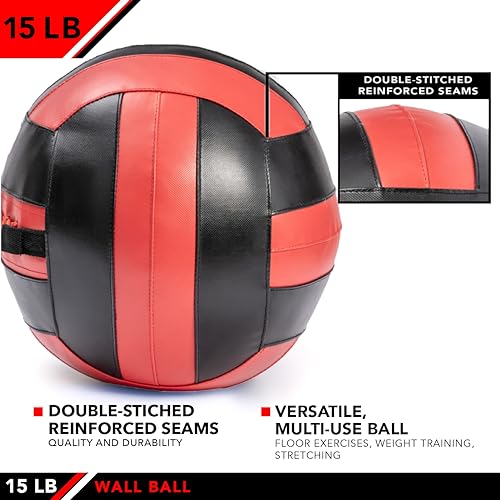 JFit Wall Ball – Premium Soft Weighted Exercise Ball for Strength, Conditioning, Gym & Home Workouts, 4-30 LB