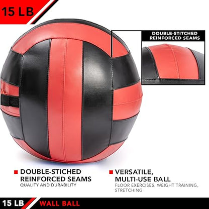 JFit Wall Ball – Premium Soft Weighted Exercise Ball for Strength, Conditioning, Gym & Home Workouts, 4-30 LB