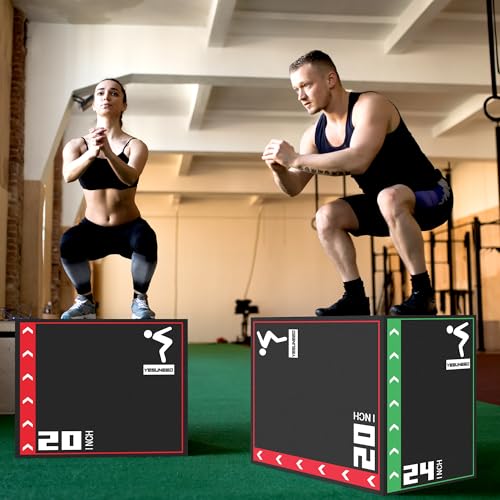 Jumping Plyo Box 3 in 1 Foam Plyometric Box Heavy Duty Jumping Box High Density Foam Plyo Box for Home Gym Jumping Training Fitness Workout Exercise