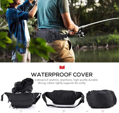 CXWMZY Fanny Packs For Women & Men Waist Pack Hip Bum Bag with Multi-Pockets Large Capacity Waterproof Casual Bum Bag for Disney Traveling Casual Cycling Running Hiking - color: Black
