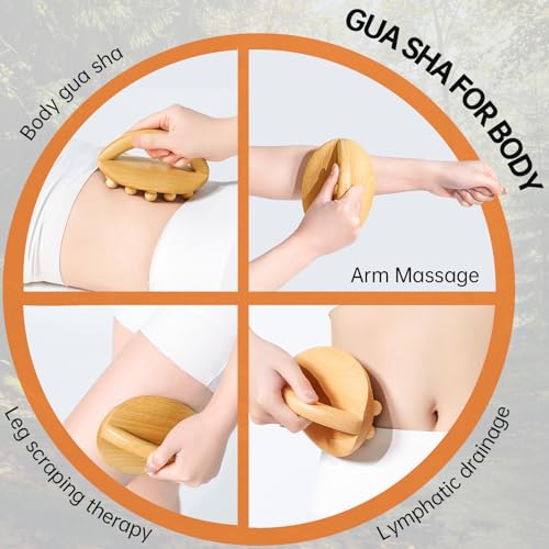 Wood Therapy Massage Tools, Cellulite Massage Tool Wooden Massage Body Brush, Itchy Skin Relief, Body Shaping,Professional Maderoterapia Kit Meridian Pressure Brush, Lymphatic Drainage Massager