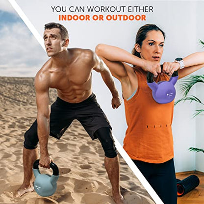 GYMENIST Kettlebell Fitness Iron Weights with Neoprene Coating Around The Bottom Half of The Metal Kettle Bell