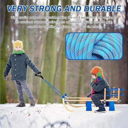 Sled Pulling Belt, Sled Cord with Carabiner, Winter Sled Pull Rope Set, Sled Trainer Pull le-ash, Adjustable Sled Belt for Sled & Tire Pulling,Resist-ance & Strength Training Core Power Workout at Gym