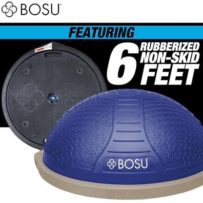 BOSU Nexgen Balance Trainer, Half-Ball Training Equipment, 65 cm Diameter, 300 lb Capacity - Burst-Resistant Stability Exercise Tool w/Non-Slip Base, Includes Hand Pump, Commercial-Grade - color: Future Dusk/Sandstone